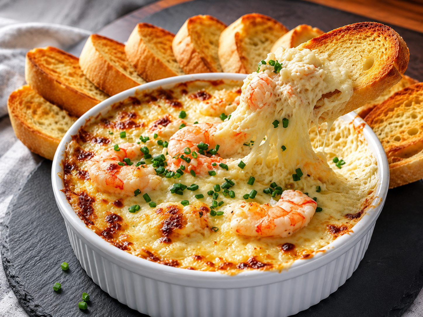 Cheesy Shrimp Crab Bake Dip