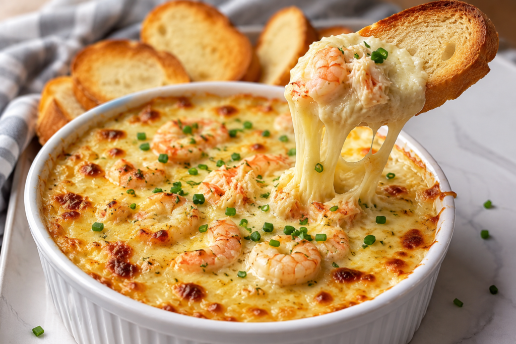 Cheesy Shrimp Crab Bake Dip